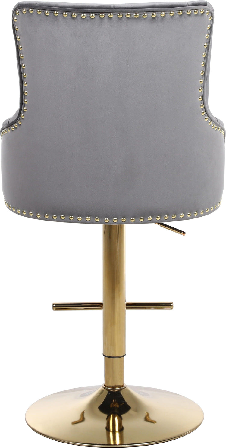 Meridian Furniture - Claude - Adjustable Stool with Gold Base - 5th Avenue Furniture