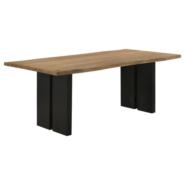 CoasterElevations - Bradshaw - Rectangular Live Edge Dining Table - Natural Acacia And Black - 5th Avenue Furniture