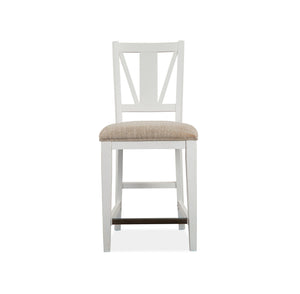 Magnussen Furniture - Heron Cove - Counter Chair With Upholstered Seat (Set of 2) - Chalk White - 5th Avenue Furniture