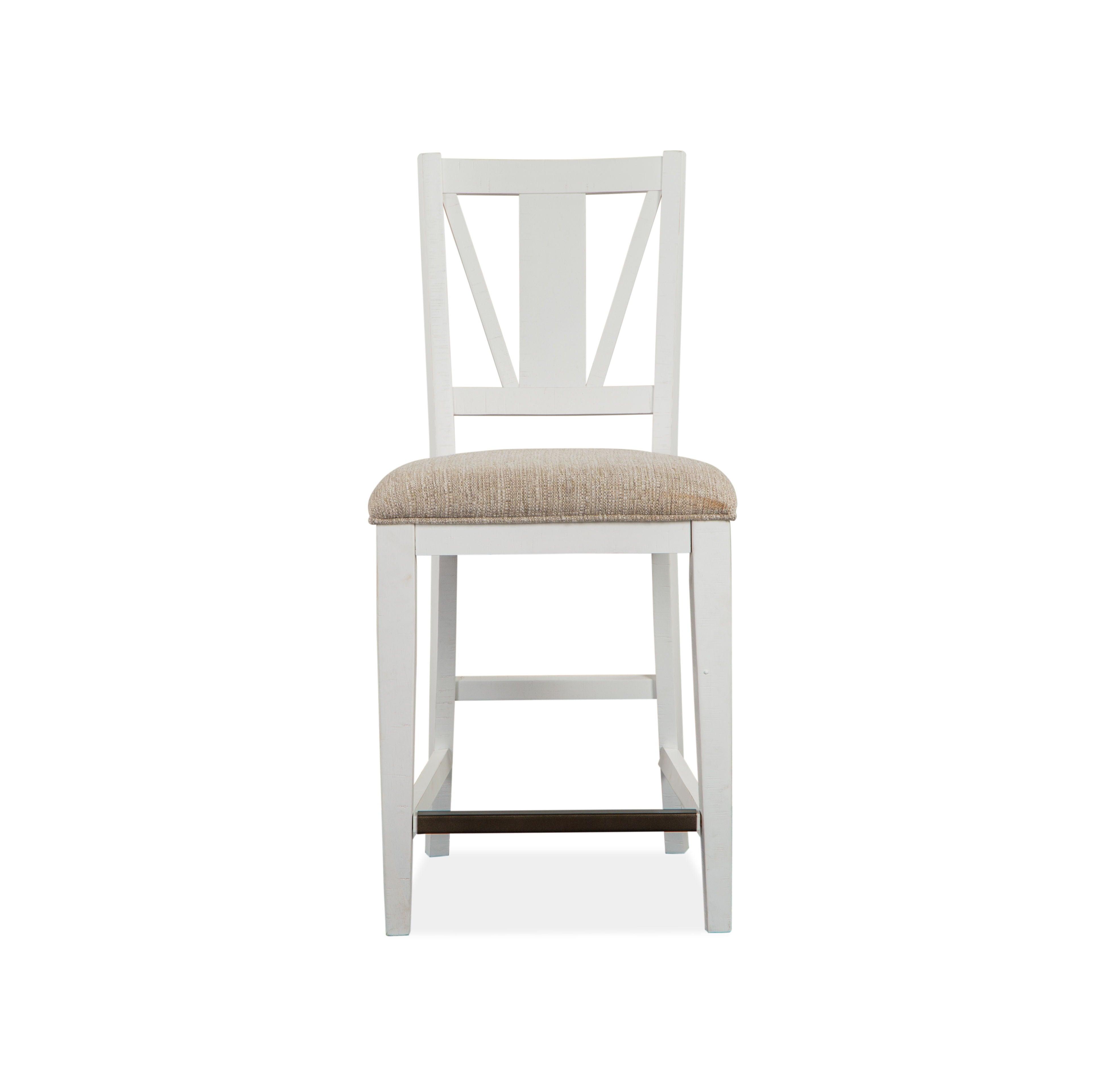 Magnussen Furniture - Heron Cove - Counter Chair With Upholstered Seat (Set of 2) - Chalk White - 5th Avenue Furniture