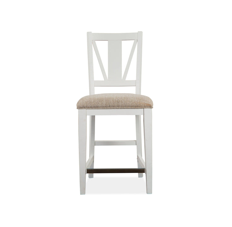 Magnussen Furniture - Heron Cove - Counter Chair With Upholstered Seat (Set of 2) - Chalk White - 5th Avenue Furniture
