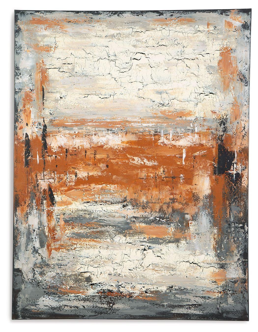 Signature Design by Ashley® - Carmely - Gray / White/orange - Wall Art - 5th Avenue Furniture