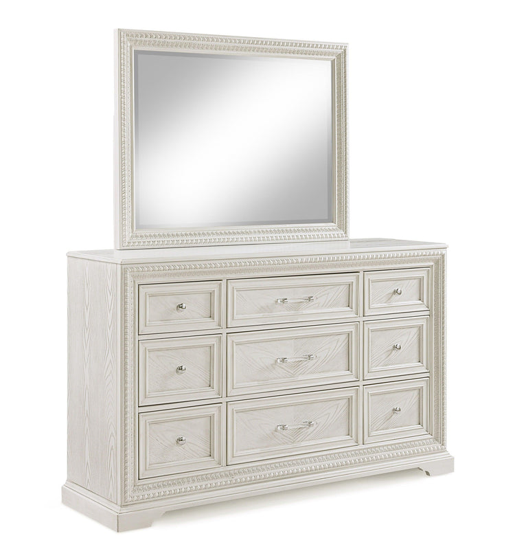 Crown Mark - Alexandria - Dresser & Mirror - White - 5th Avenue Furniture