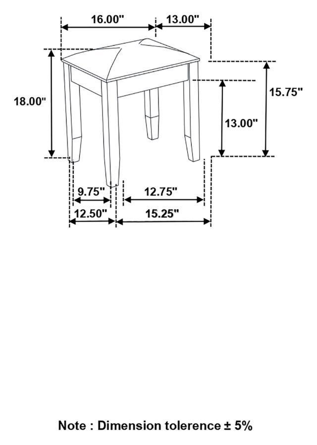 CoasterElevations - Barzini - Upholstered Vanity Stool - Metallic And White - 5th Avenue Furniture