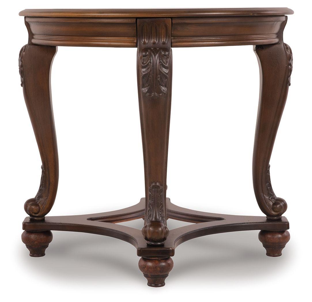 Ashley Furniture - Norcastle - Dark Brown - Round End Table - 5th Avenue Furniture