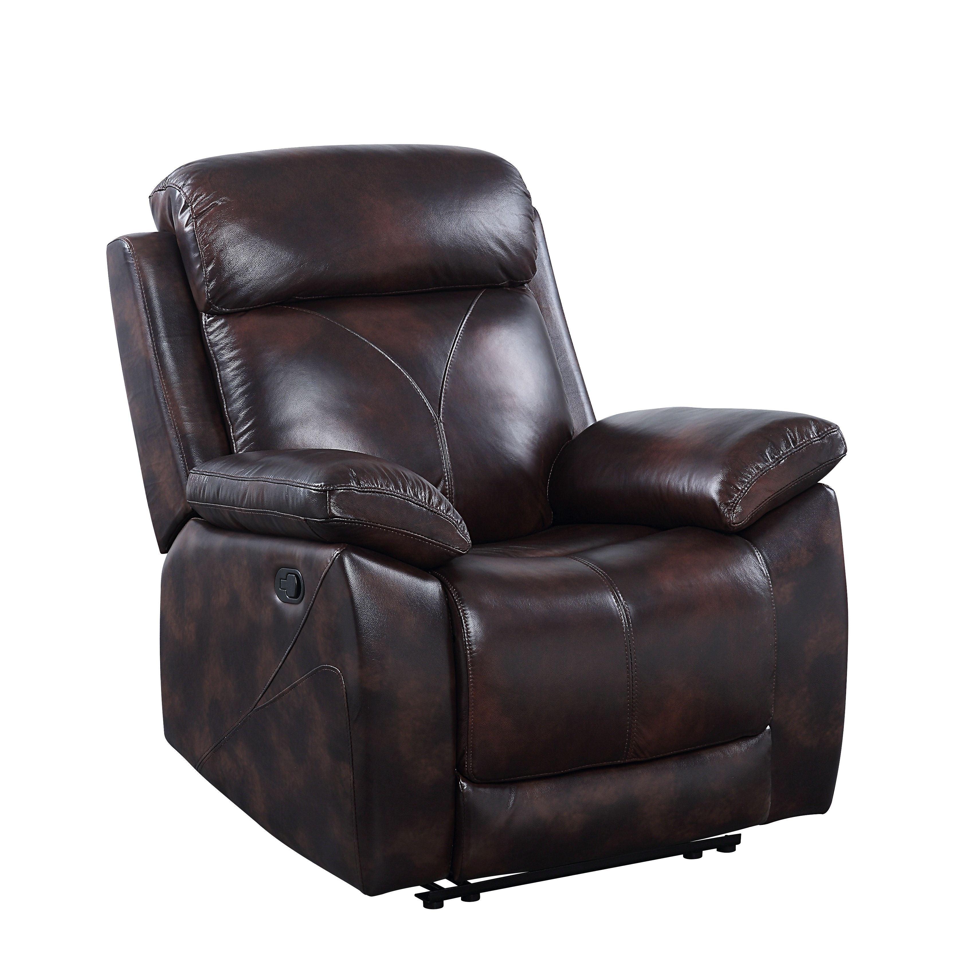 ACME - Perfiel - Recliner - 2 Tone Dark Brown Top Grain Leather - 5th Avenue Furniture
