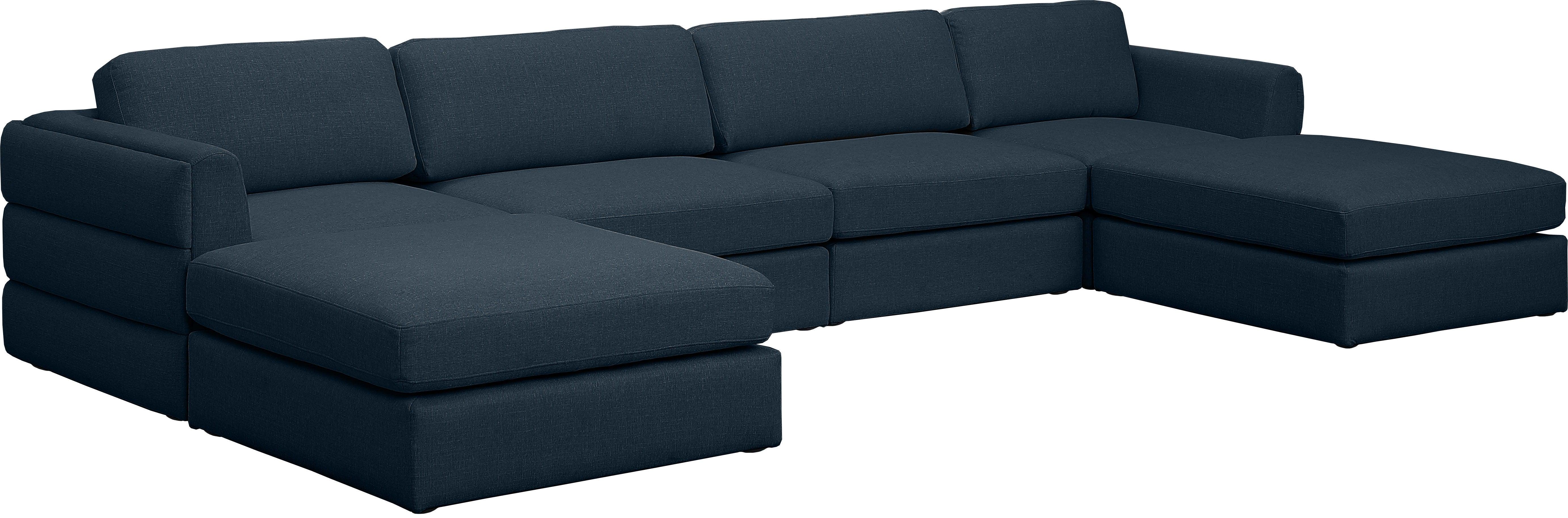 Meridian Furniture - Beckham - Modular Sectional 6 Piece - Navy - Modern & Contemporary - 5th Avenue Furniture