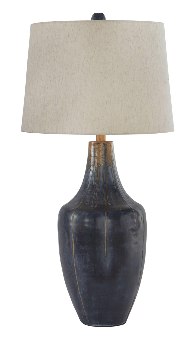 Ashley Furniture - Evania - Indigo - Metal Table Lamp - 5th Avenue Furniture