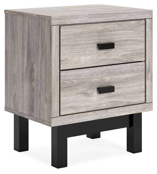 Signature Design by Ashley® - Vessalli - Black / Gray - Two Drawer Nightstand - 5th Avenue Furniture