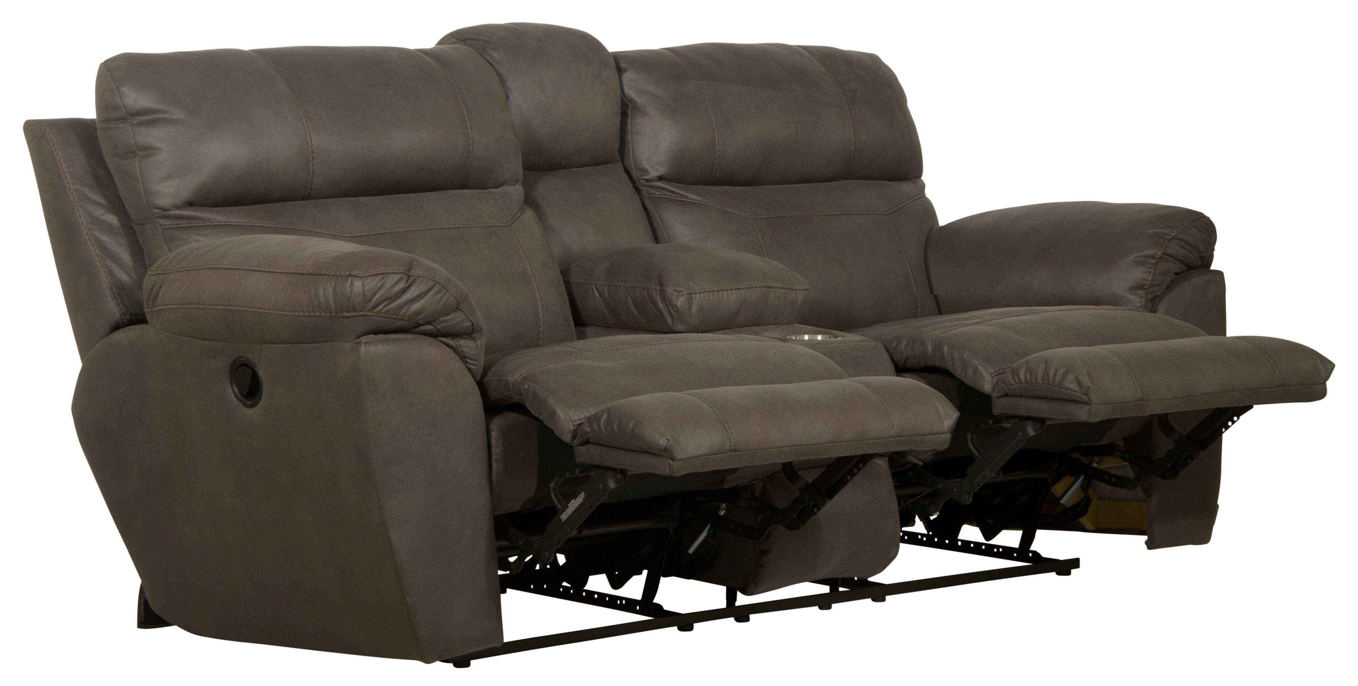 Catnapper - Atlas - Recliner Console Loveseat With Storage - Charcoal - 5th Avenue Furniture