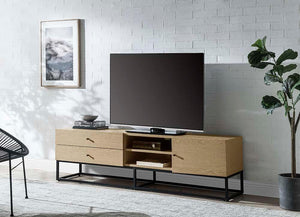 ACME - Isha - TV Stand - Oak Finish - 5th Avenue Furniture