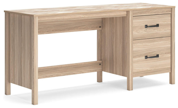Signature Design by Ashley® - Battelle - Tan - Home Office Desk - 5th Avenue Furniture
