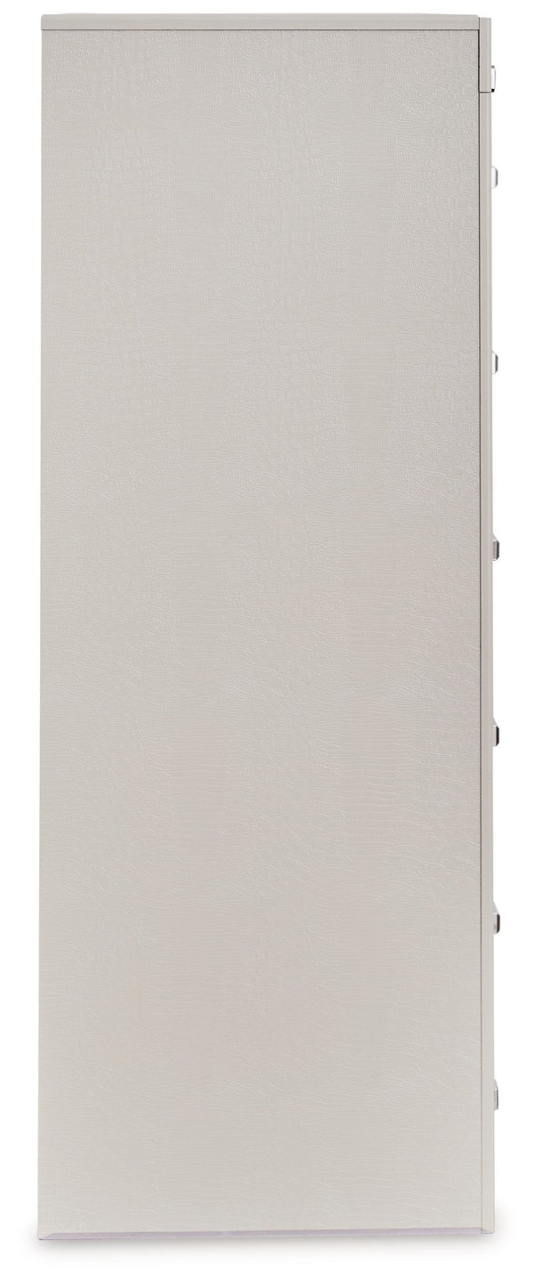 Zyniden - Silver - Five Drawer Chest - 5th Avenue Furniture