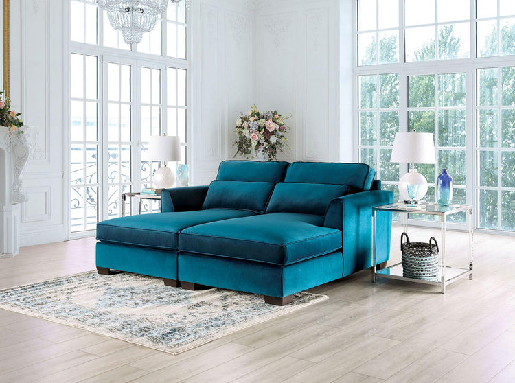 Furniture of America - Peregrine - Sectional - Teal - 5th Avenue Furniture