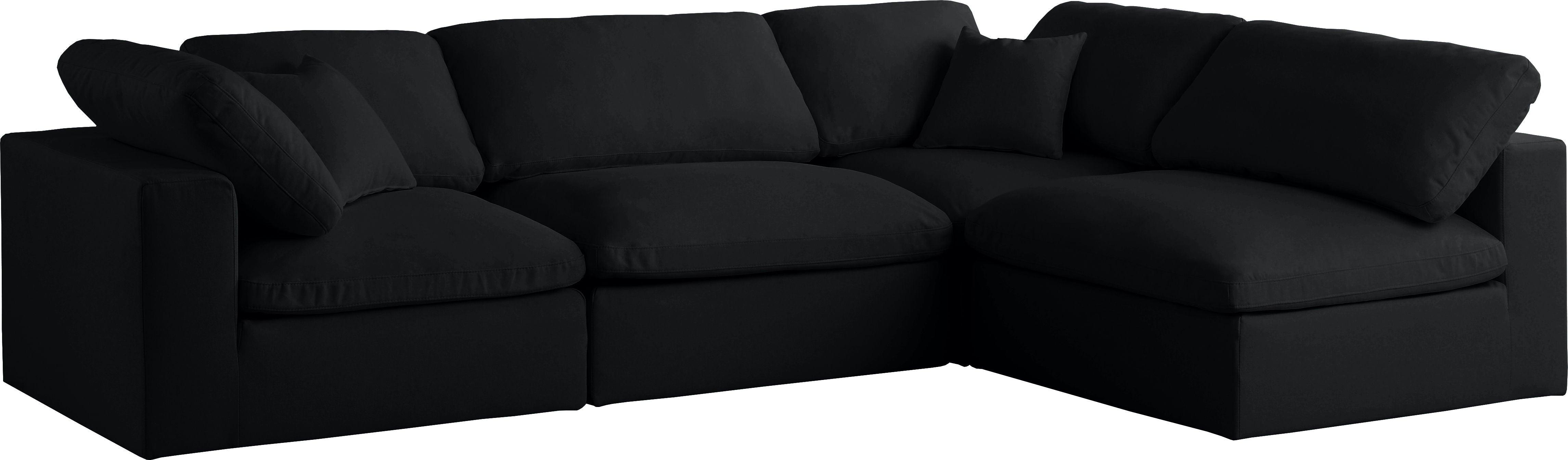 Meridian Furniture - Plush - Standard Comfort Modular Sectional - Black - 5th Avenue Furniture