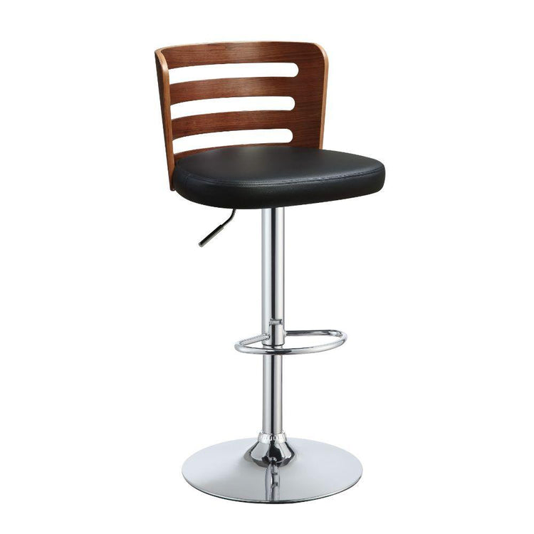 ACME - Camila - Stool - Black PU & Walnut - 42" - 5th Avenue Furniture