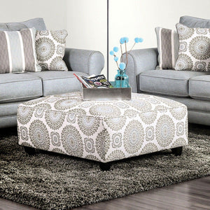 Furniture of America - Misty - Ottoman - Ivory / Pattern - 5th Avenue Furniture