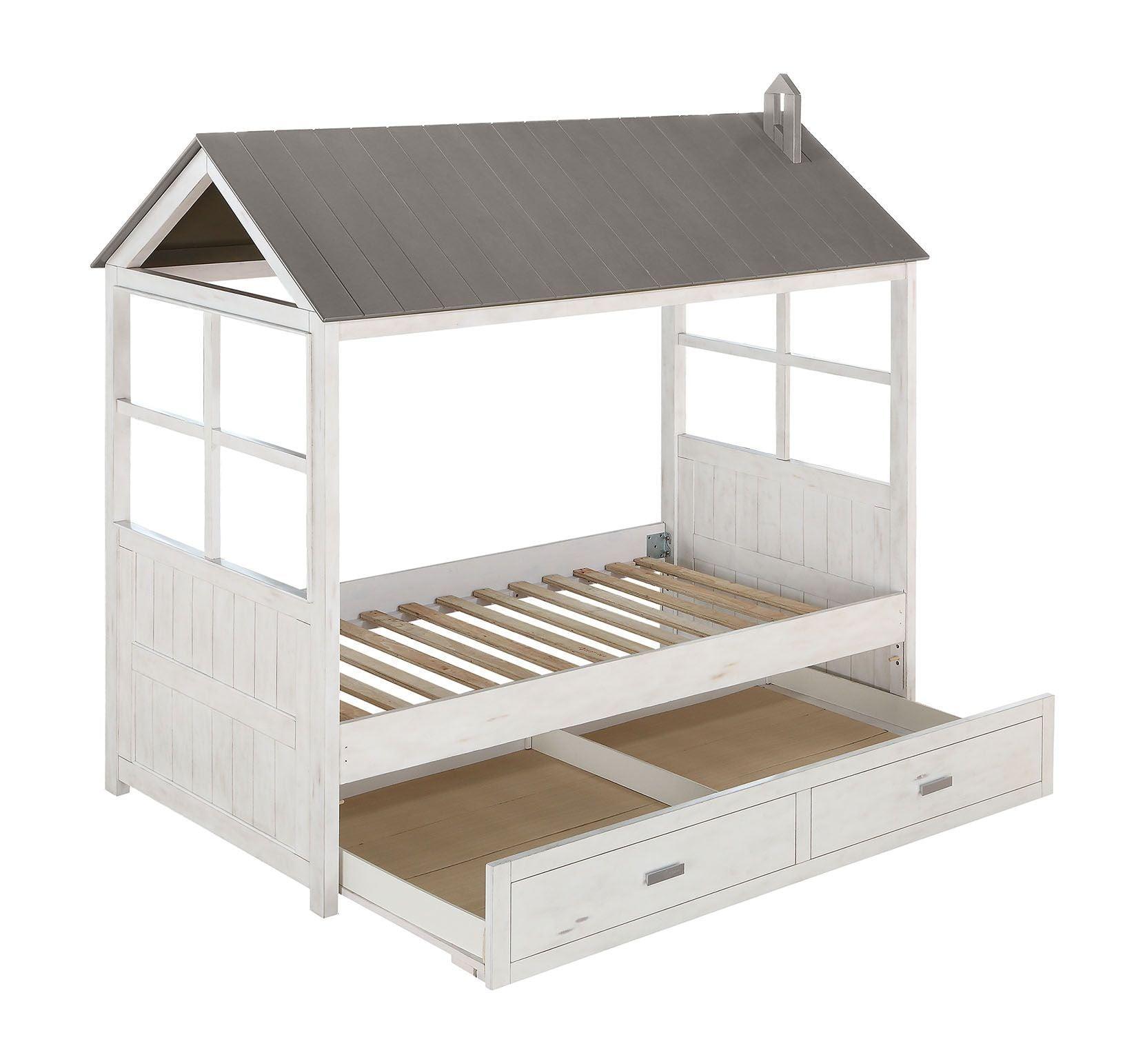 ACME - Tree House II - Twin Bed - Weathered White & Washed Gray - 5th Avenue Furniture