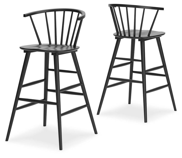 Signature Design by Ashley® - Otaska - Black - Tall Barstool (Set of 2) - 5th Avenue Furniture