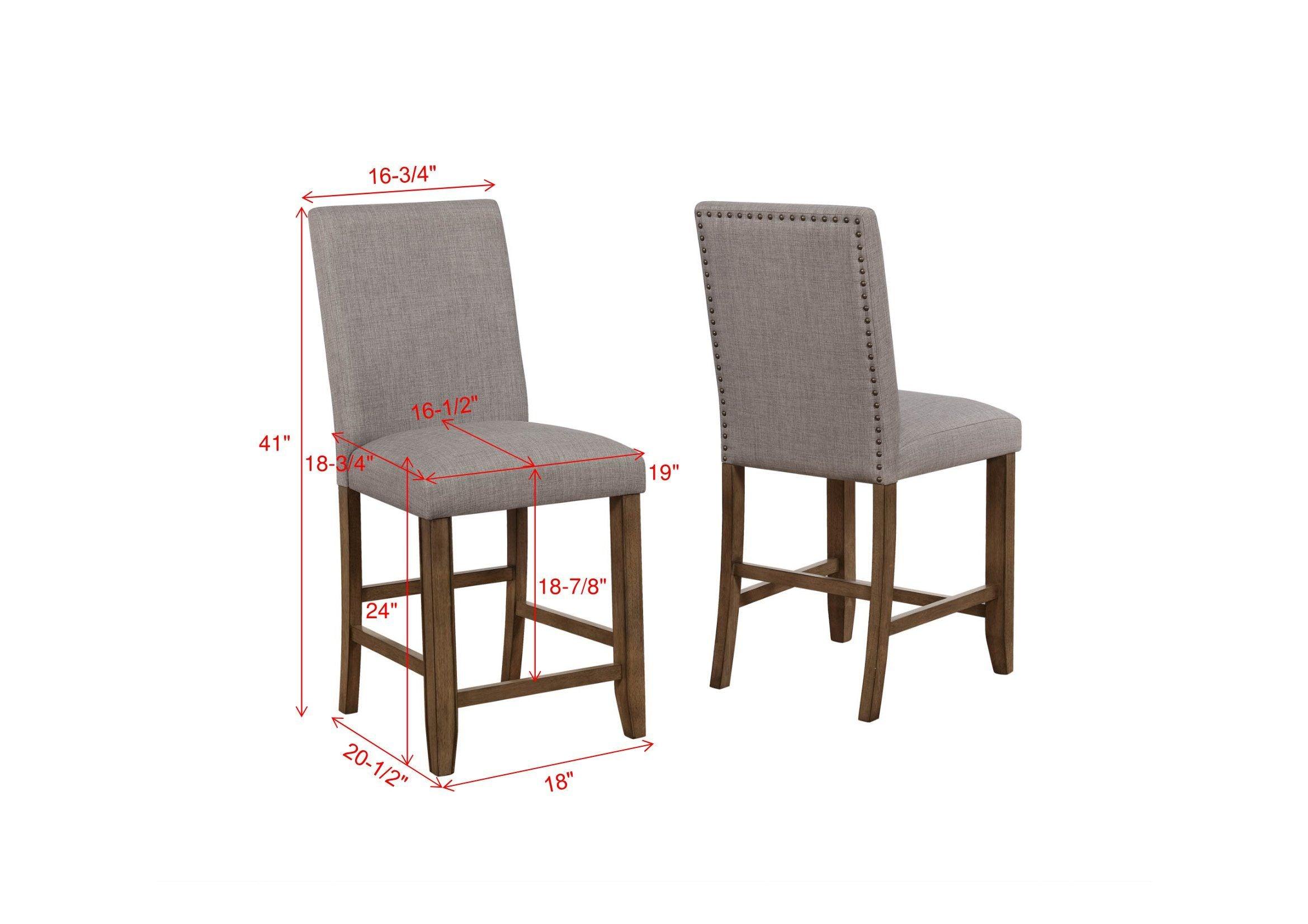 Crown Mark - Manning - Nailhead Counter Height Chair (Set of 2) - 5th Avenue Furniture