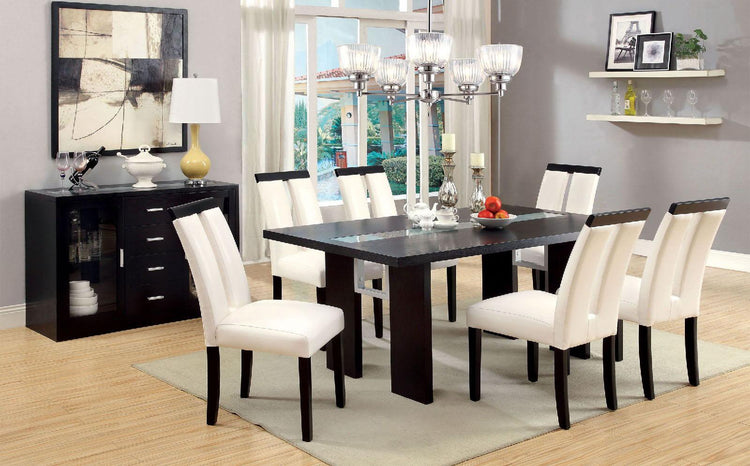 Furniture of America - Luminar - Glass - Insert Dining Table - Black - 5th Avenue Furniture