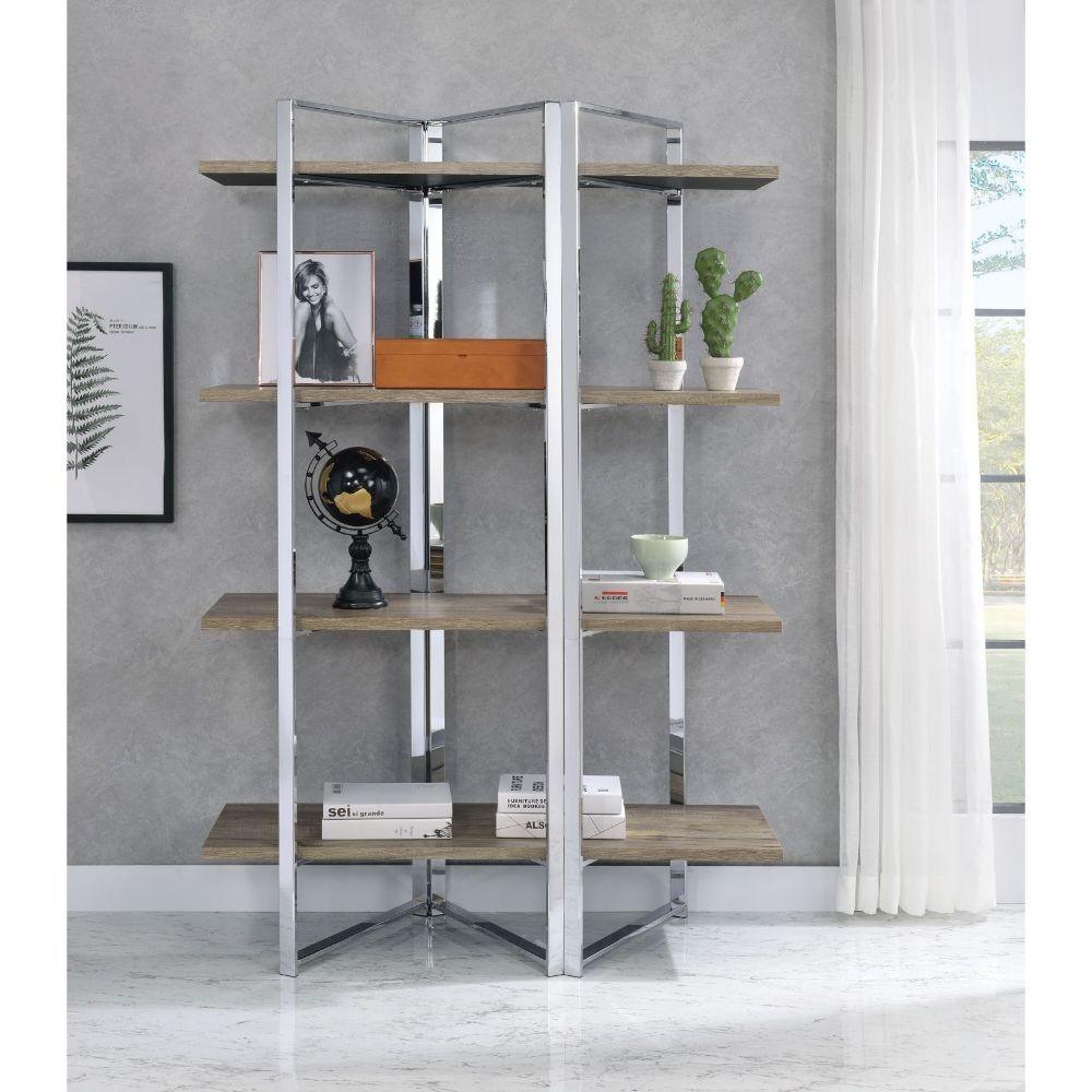 ACME - Libby - Bookshelf - Chrome - 5th Avenue Furniture