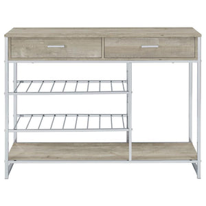 Coaster Fine Furniture - Melrose - Bar Cabinet - Gray Washed Oak And Chrome - 5th Avenue Furniture