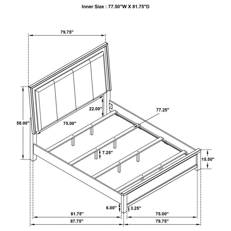 Coaster Fine Furniture - Kieran - Panel Bed With Upholstered LED Headboard - 5th Avenue Furniture