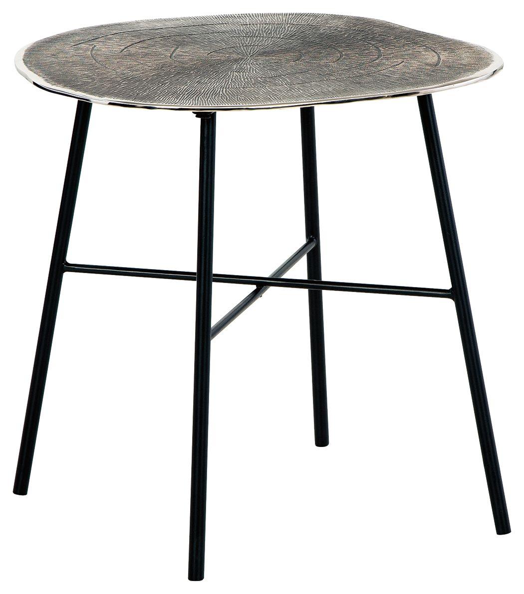 Signature Design by Ashley® - Laverford - Chrome / Black - Round End Table - 5th Avenue Furniture