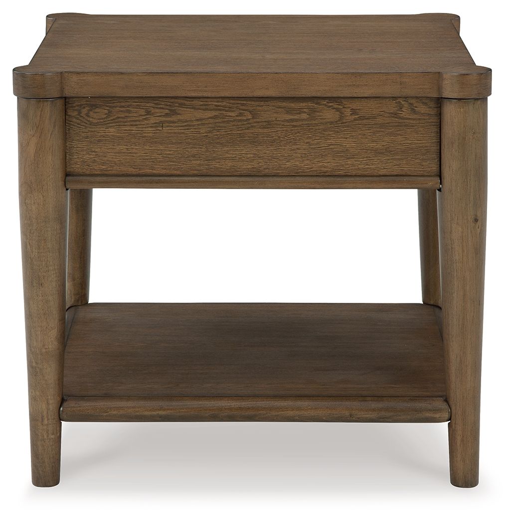 Roanhowe - Brown - Rectangular End Table - 5th Avenue Furniture