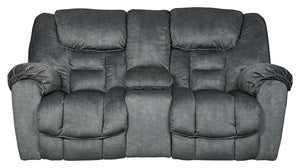 Ashley Furniture - Capehorn - Granite - Dbl Rec Loveseat W/Console - 5th Avenue Furniture