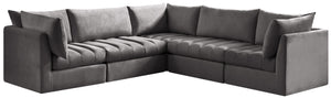 Meridian Furniture - Jacob - Modular Sectional 5 Piece - Grey - Fabric - 5th Avenue Furniture