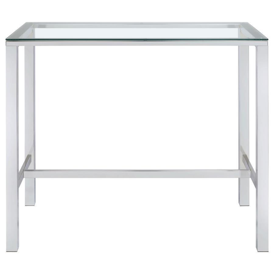 CoasterEssence - Tolbert - Bar Table With Glass Top - Chrome - 5th Avenue Furniture