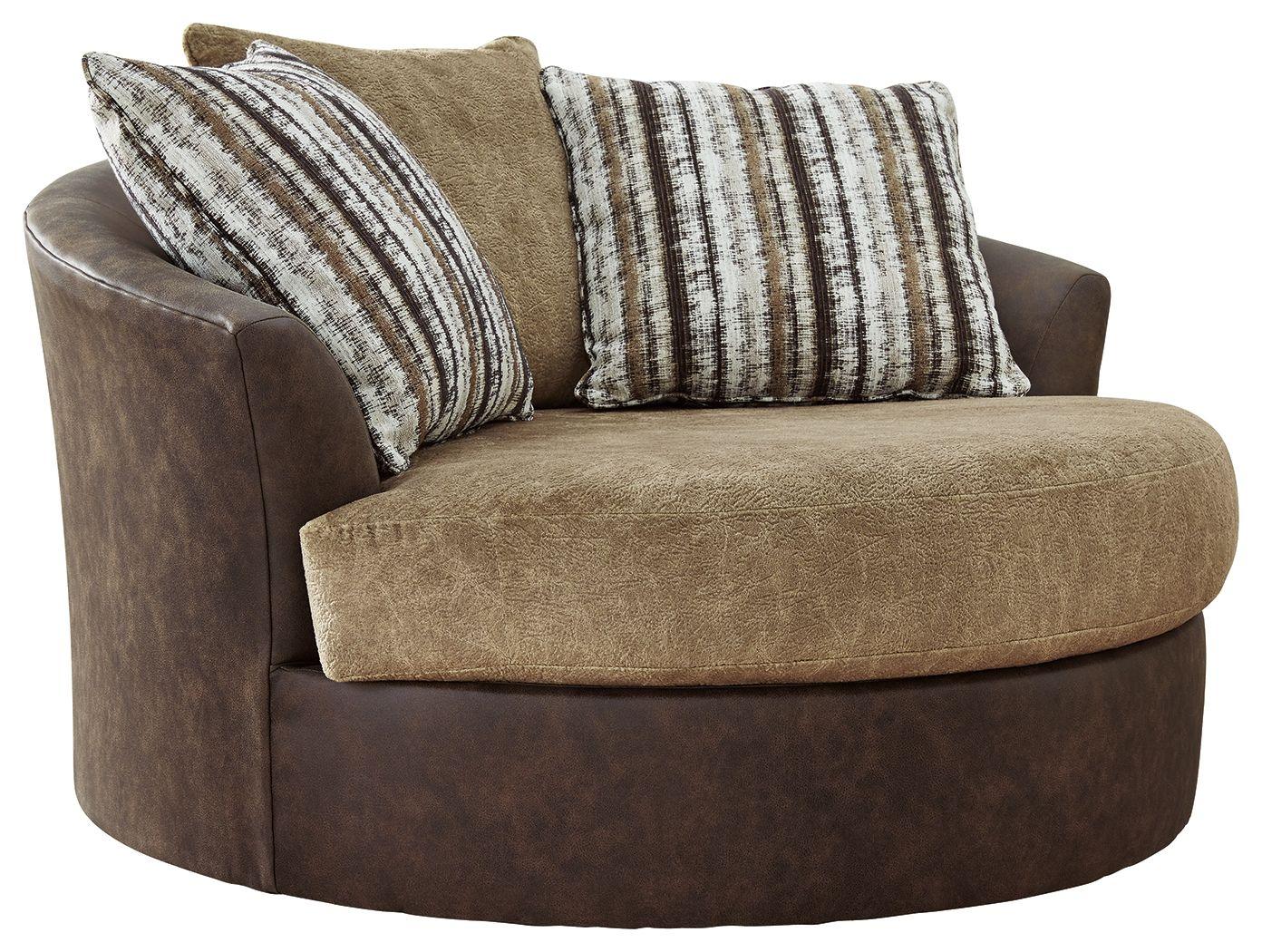 Signature Design by Ashley® - Alesbury - Chocolate - Oversized Swivel Accent Chair - 5th Avenue Furniture