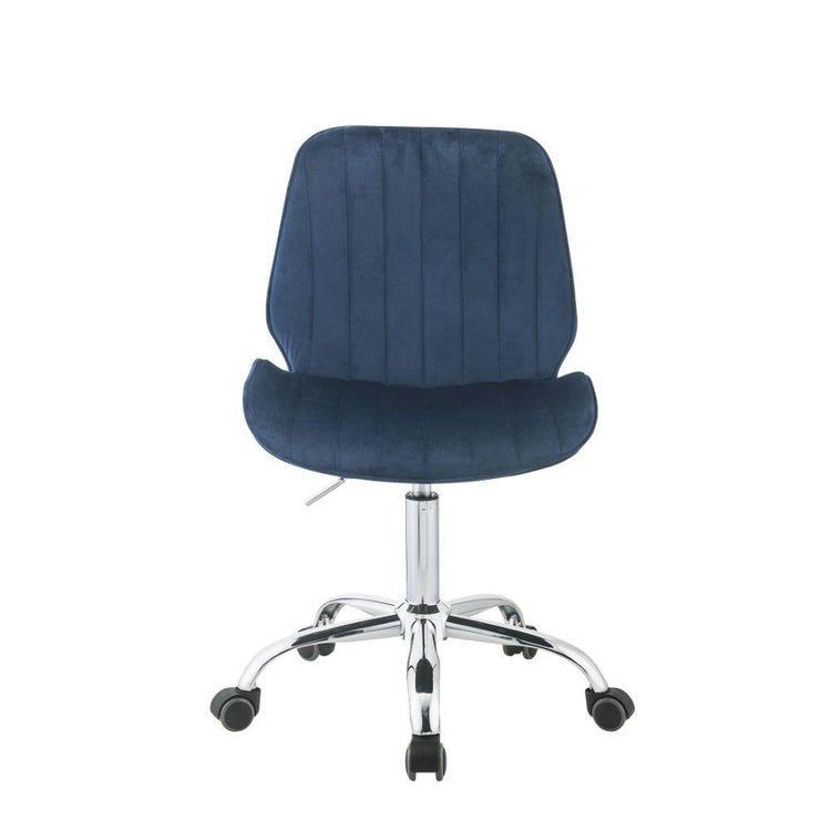 ACME - Muata - Office Chair - Twilight Blue Velvet & Chrome - 5th Avenue Furniture