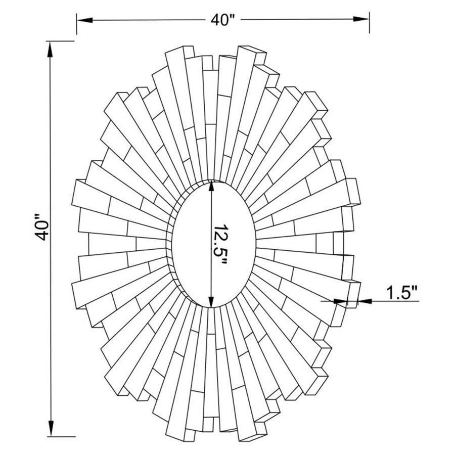 CoasterEssence - Danika - Sunburst Circular Mirror - Silver - 5th Avenue Furniture