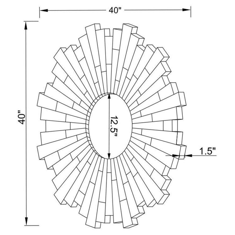 CoasterEssence - Danika - Sunburst Circular Mirror - Silver - 5th Avenue Furniture