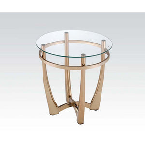 ACME - Orlando II - End Table - Champagne & Clear Glass - 5th Avenue Furniture