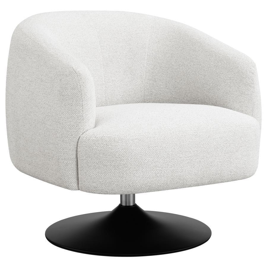 CoasterElevations - Dave - Upholstered Swivel Accent Chair - Beige And Matte Black - 5th Avenue Furniture