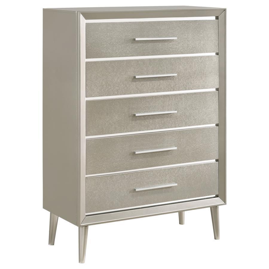 CoasterEveryday - Ramon - 5-Drawer Chest - Metallic Sterling - 5th Avenue Furniture