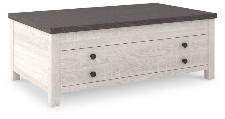 Ashley Furniture - Dorrinson - White / Black / Gray - Lift Top Cocktail Table - 5th Avenue Furniture