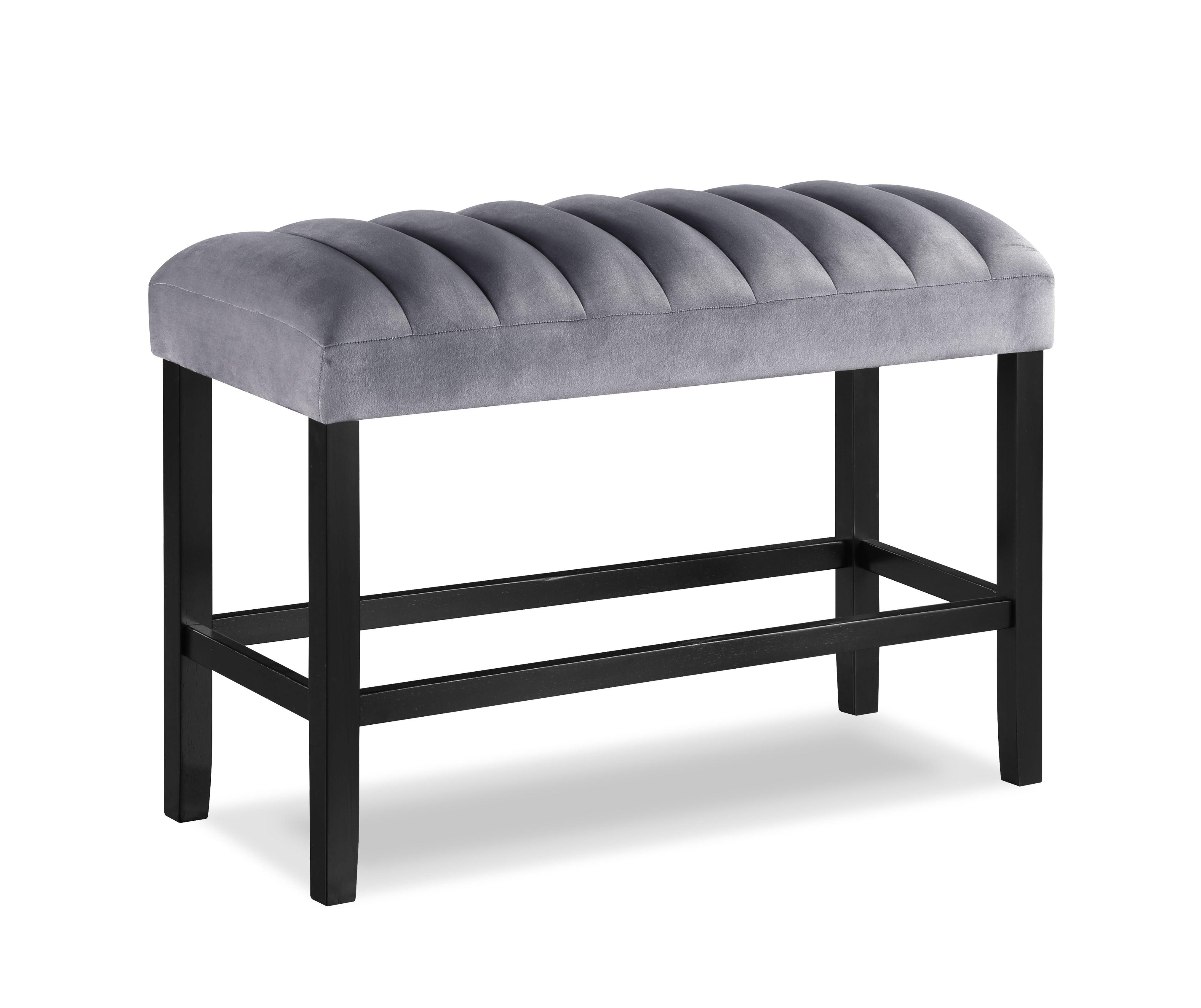 Crown Mark - Pascal - Dining High Bench - Pearl Silver - 5th Avenue Furniture