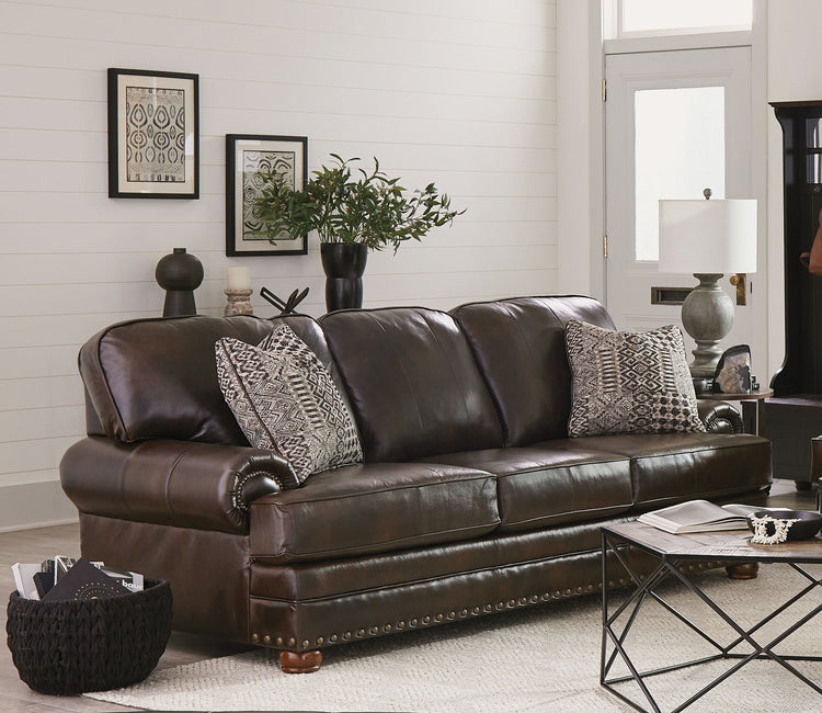 Roberto - Sofa - Cocoa - Leather - 5th Avenue Furniture