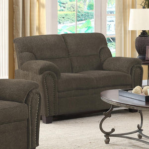 CoasterEveryday - Clemintine - Upholstered Loveseat with Nailhead Trim - 5th Avenue Furniture