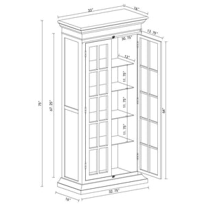 CoasterElevations - Tammi - 2-Door Tall Cabinet - Antique White And Brown - 5th Avenue Furniture