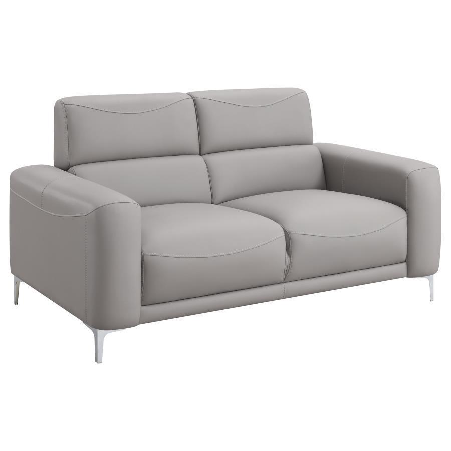 CoasterEveryday - Glenmark - Track Arm Upholstered Loveseat - Taupe - 5th Avenue Furniture