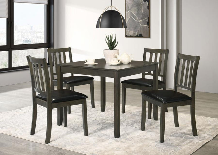 Coaster Fine Furniture - Parkwood - Dining Set With Square Table And Slat Back Side Chairs - 5th Avenue Furniture