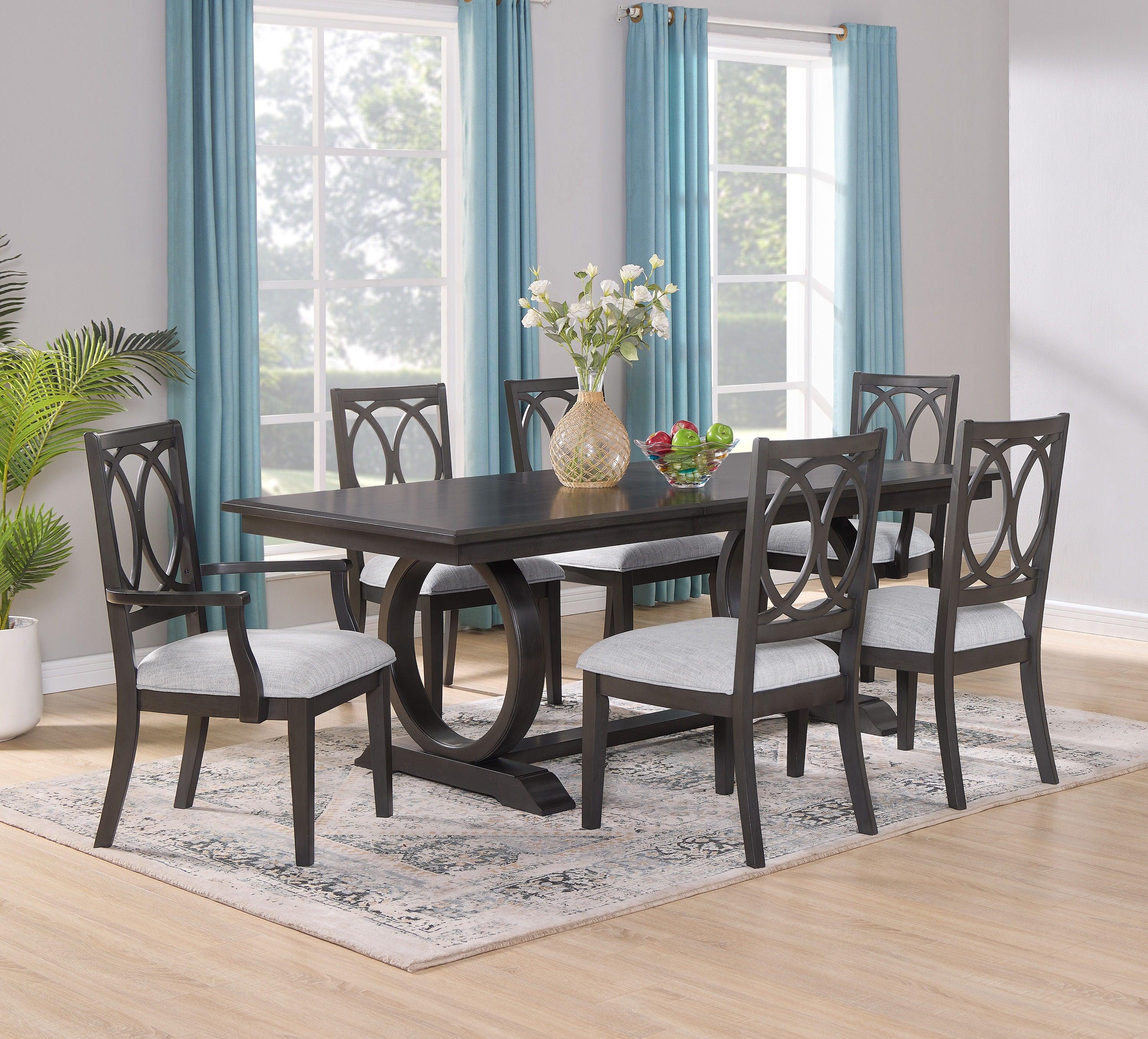 Crown Mark - Buchanan - Dining Table (1 X 18 Leaf) - Dark Brown - 5th Avenue Furniture