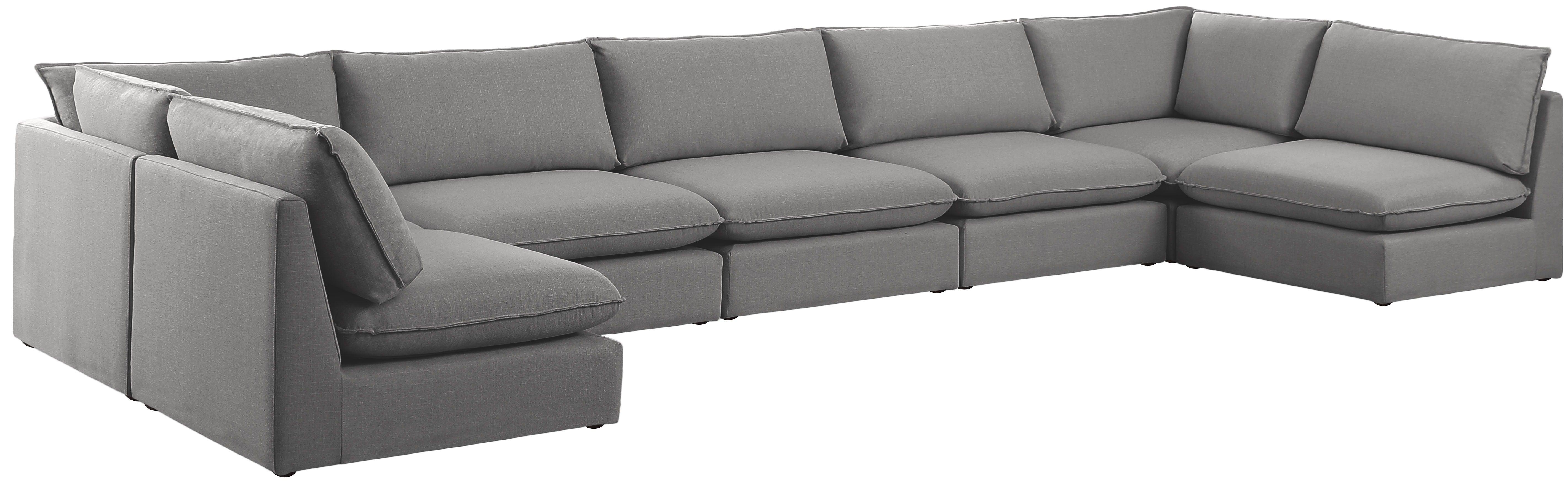 Meridian Furniture - Mackenzie - Modular Sectional 7 Piece - Gray - Fabric - 5th Avenue Furniture