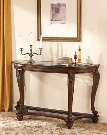 Ashley Furniture - Norcastle - Dark Brown - Sofa Table - 5th Avenue Furniture